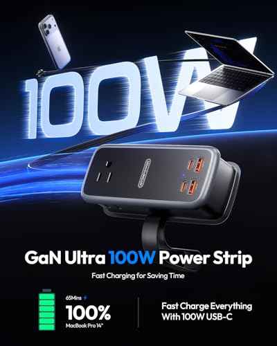 100W GAN Ultra Travel Power Strip