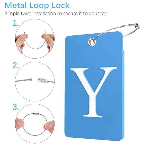 2 Pack Initial Luggage Tags for Suitcases Airplane Travel Essentials (2 Count)