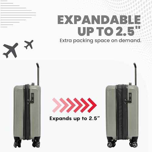 Rails 3 Piece Luggage Set with 360° Spinner Wheels