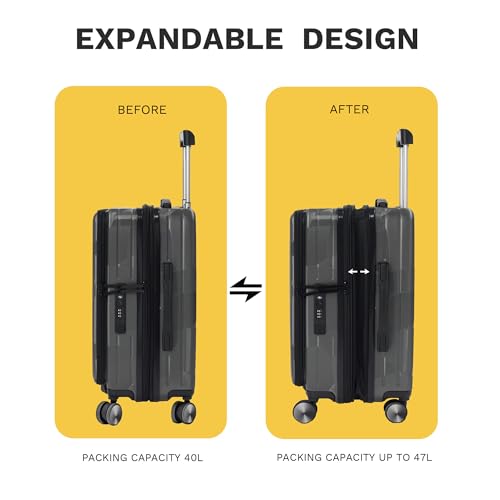 Carry On Luggage 22x14x9 Airline Approved Expandable Top Opening Carryon Luggage