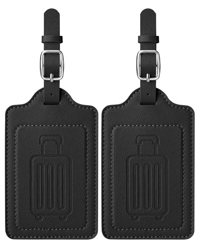 Leather Luggage Tags for Suitcases (2 Count)
