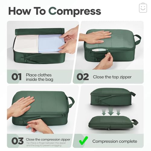 9 11 Set Compression Packing Cubes for Travel Essentials (9 Count)