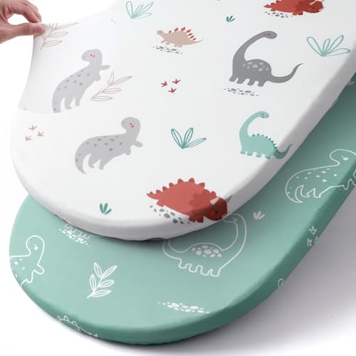 Stretch Fitted Bassinet Sheet Set BROLEX 2 Pack Cradle Sheets for Bassinet Pad (2 Count)
