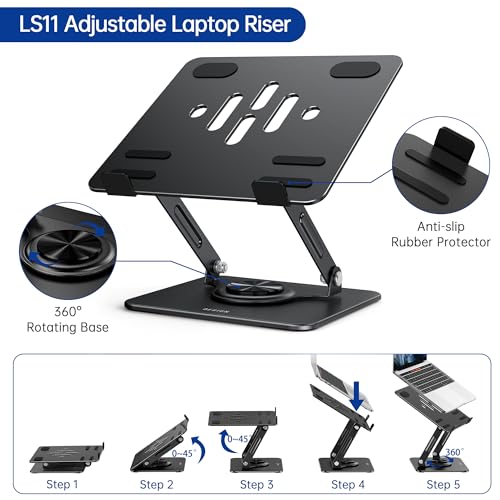 Laptop Stand with 360° Rotating Base