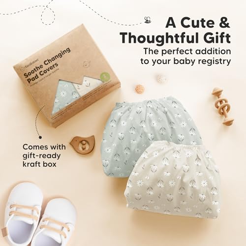 2 Pack Organic Changing Pad Covers for Girl (2 Count)
