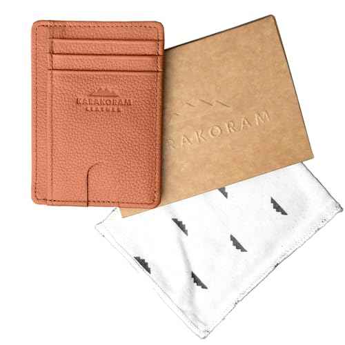 LEATHER Handcrafted Front Pocket Credit Card Holder with RIFD Blocking