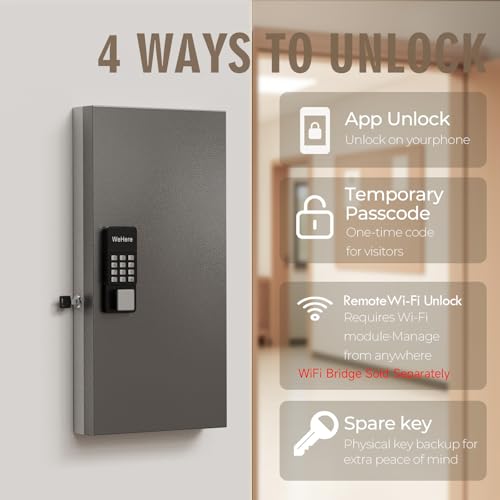 48 Key Lock Box Smart Key Organier Cabinet with Keypad & App for Office