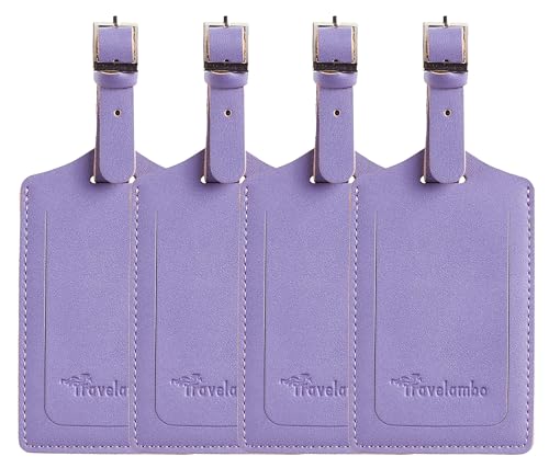 8 Pack Leather Luggage Tags for Suitcases Travel Tag (8 Count)