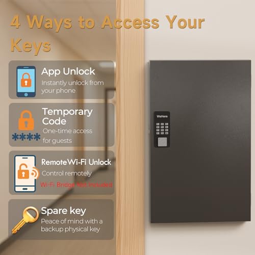 96 Key Lock Box Smart Key Organier Cabinet with Keypad & App for Office