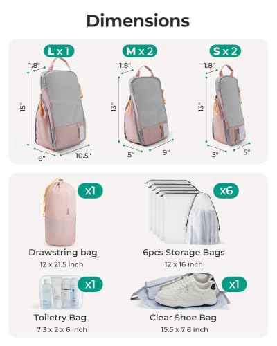 14 Set Compression Packing Cubes for Travel Essentials (14 Count)