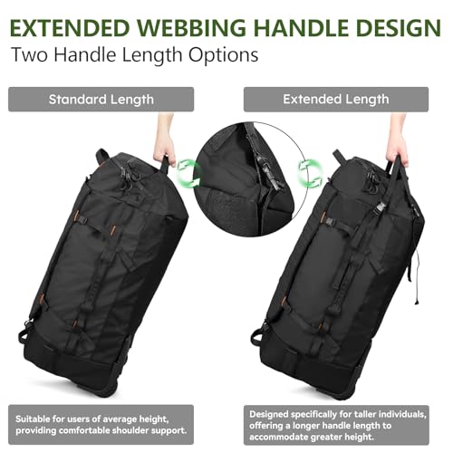 86L Collapsible Wheeled Duffle Bag Waterproof