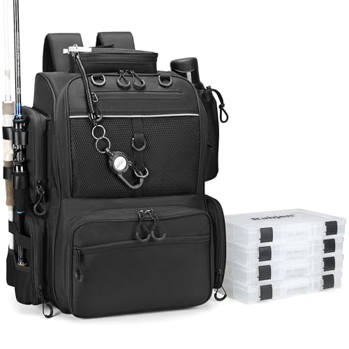 Fishing Tackle Backpack with Rod Holders