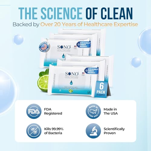Alcohol Free Sanitizing Hand Wipes with Bergamot & Aloe Essential Oil (480 Count)