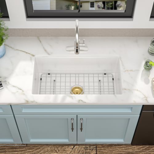 30"x18" White Undermount Kitchen Sink