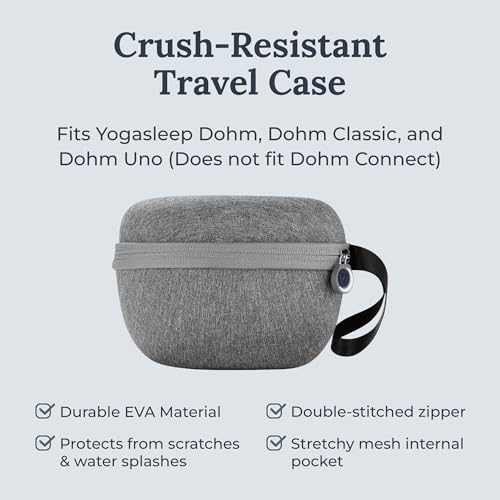 Dohm (White/Gray) & Travel Case (2 Piece Set) The Original White Noise Machine with Natural Sound from a Real Fan, Sleep Aid & Noise Cancelling For Adults & Baby, Office Privacy & Meditation