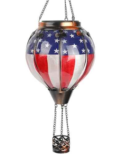 Hot Air Balloon Solar Lantern with Flickering Flame Light