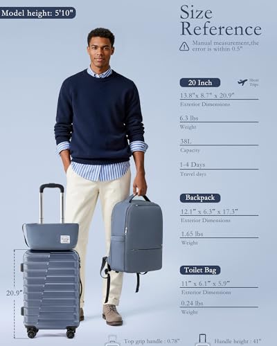 Lightweight Luggage with TSA Lock (3 Count)