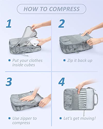 6 Set Compression Packing Cubes for Travel (6 Count)