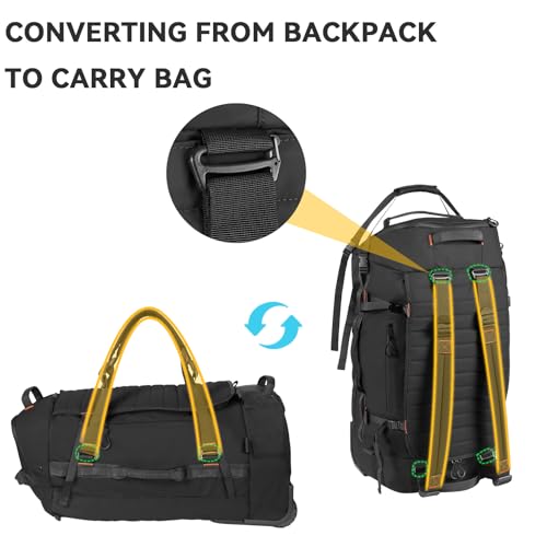 85L 29“ Foldable Rolling Backpack with Wheels