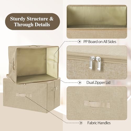 Fabric Storage Bins with Zipper Lids