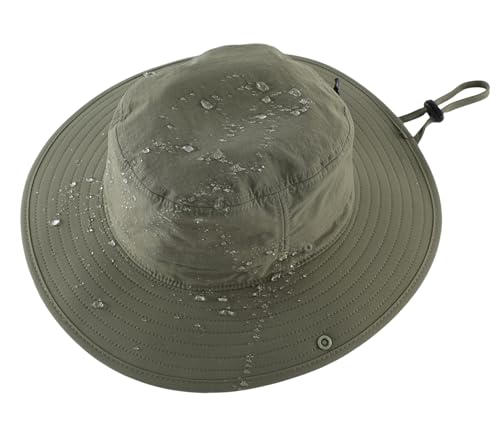 Sun Hat for Men UV Protection Safari Hat for Fishing Hiking Gardening Breathable Cowboy Hat UPF50 Light Army Green