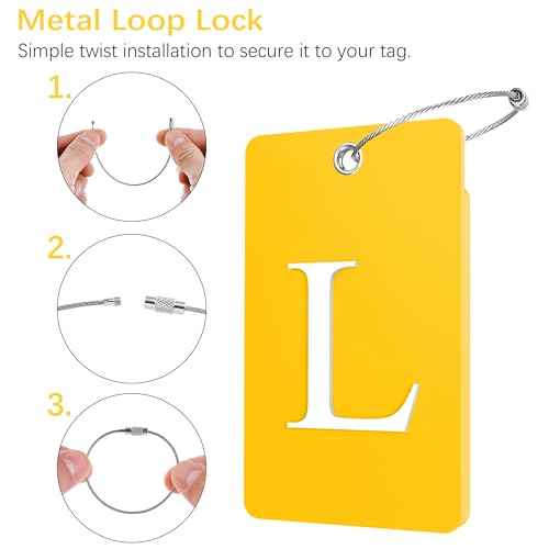 2 Pack Initial Luggage Tags for Suitcases Airplane Travel Essentials (2 Count)