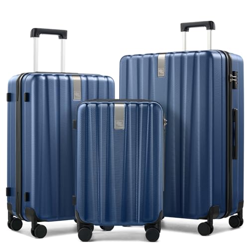 Luggage Sets 3 piece Carry On Luggage with Wheels PC Hard Shell Suitcases Lightweight Checked Travel Luggage Large Travel Suitcase Woman Men 20 (3 Count)