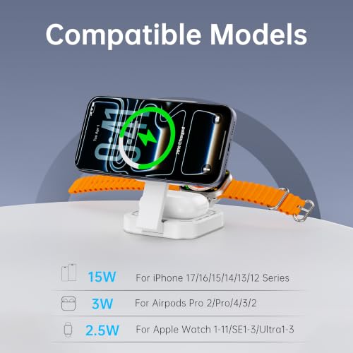 3 in 1 Mini Foldable Charging Station for Apple Devices