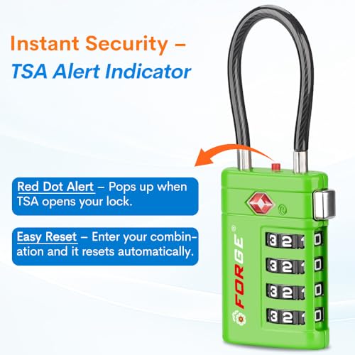 Open Alert TSA Approved Luggage Locks (4 Count)