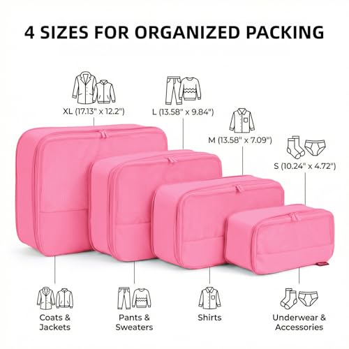 4 Piece Compression Packing Cubes for 3 (4 Count)