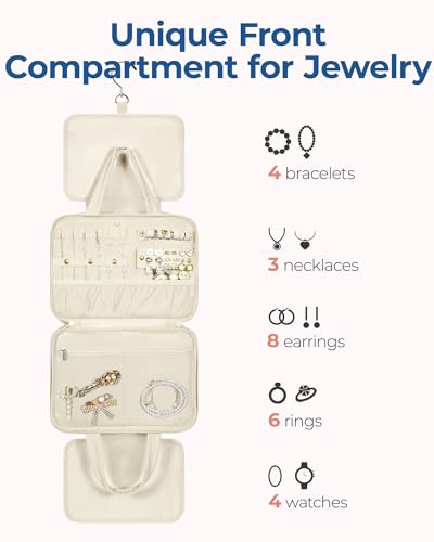Travel Toiletry Bag with Jewelry Organizer