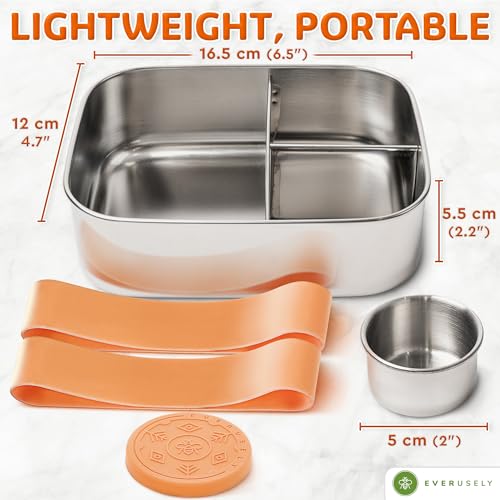 Stainless Steel Bento Box + Condiment Container