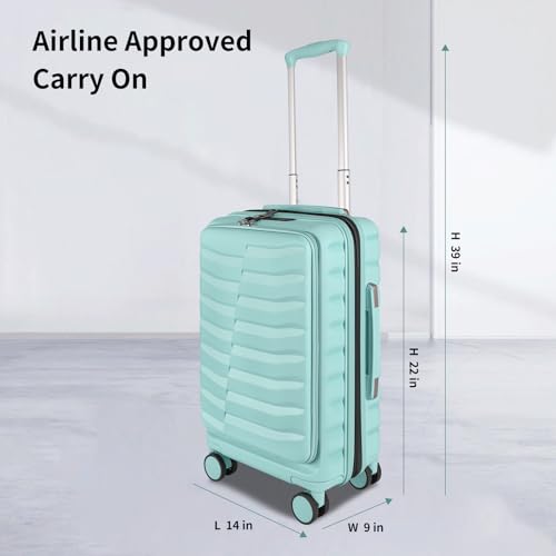 Small 22×14×9 Airline Approved Carry On Luggage with Cover and Tag