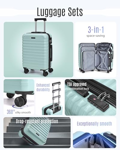 Luggage Sets 3 Pcs Suitcase with Wheels