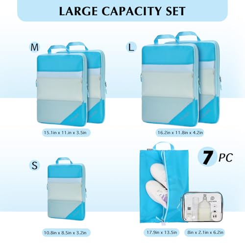 Compression Packing Cubes for Travel (7 Count)