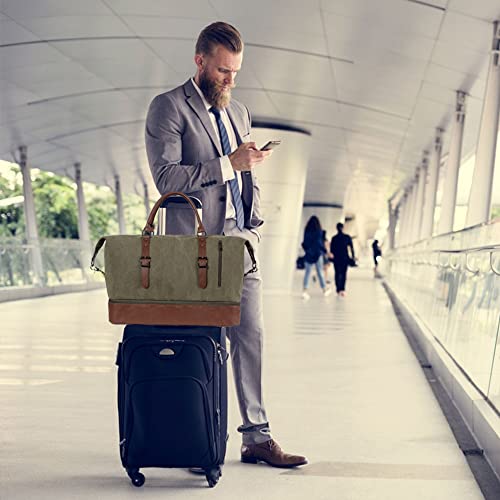 Leather Travel Bag with Shoe Pouch