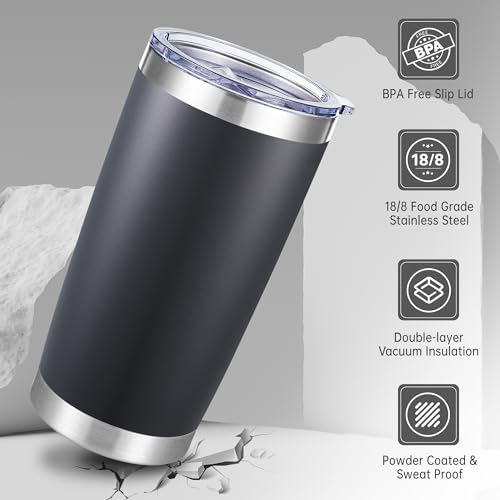 20 oz Tumblers Bulk Stainless Steel Tumbler with Lid (6 Count)