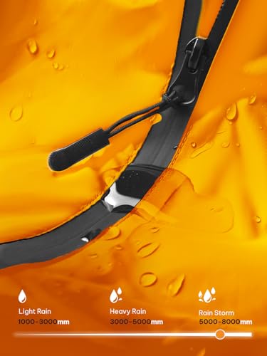 Adult Rain Poncho Waterproof Hooded Zipper Raincoat with Pockets