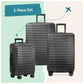 Boren Expandable Hardside Rugged Travel Luggage with 8 Spinner Wheels (3 Piece)