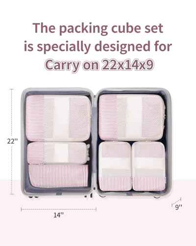 6 Set Compression Packing Cubes for Travel Women Men