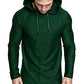 Mens Fashion Athletic Hoodies Sport Sweatshirt Solid Color Fleece Pullover Dark Green Large