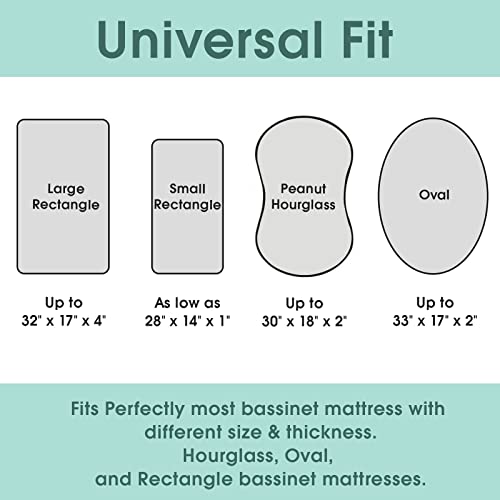 Stretch Fitted Bassinet Sheet Set BROLEX 2 Pack Cradle Sheets for Bassinet Pad (2 Count)