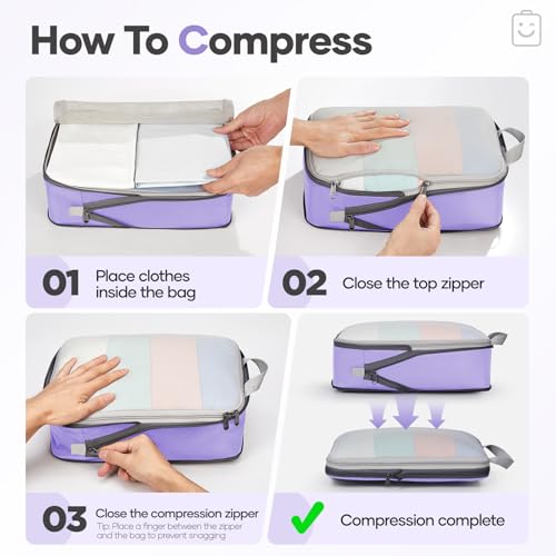 11 Set Compression Packing Cubes Garment Bags for Travel Essentials (11 Count)