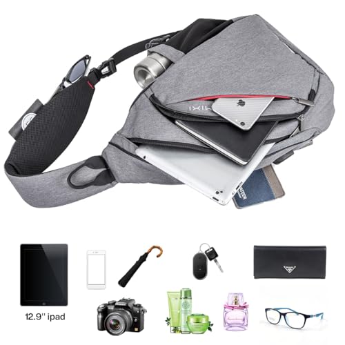 Sling Bag Men Backpack Unisex One Shoulder Bag Hiking Travel Backpack Crossbody with USB Port for Men Women Versatile Casual Daypack