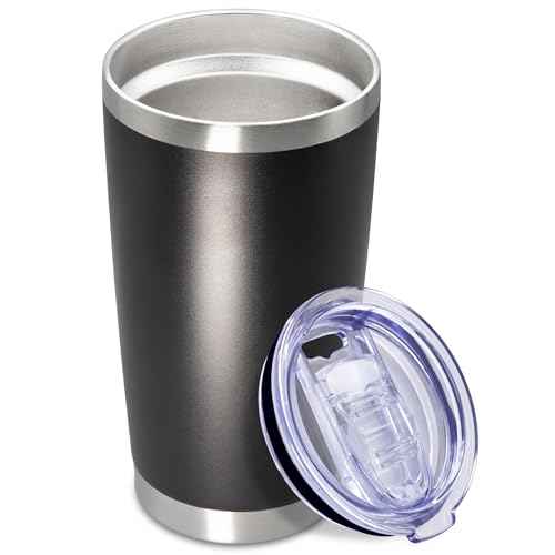 20oz Tumbler Insulated Coffee Tumblers with Lid Stainless Steel Black 1P