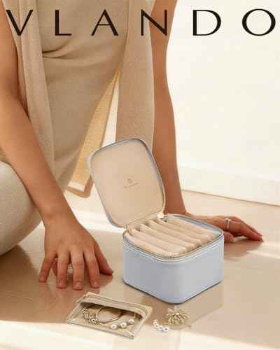 Jewelry Travel Organizer with Clear 6 Velvet Bags
