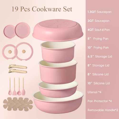 19pcs Pots and Pans Set Non Stick