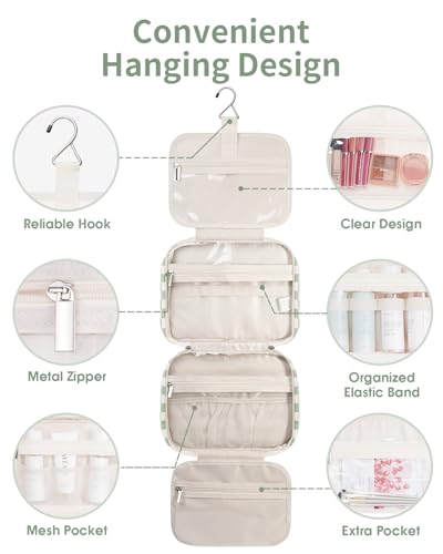 Hanging Toiletry Bag for Women Travel Checkered Makeup Bag Organizer Toiletries Bag for Travel Size Essentials Accessories Cosmetics