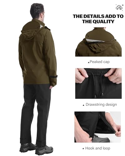 Rain Suit Waterproof Breathable Lightweight 2 (2 Count)