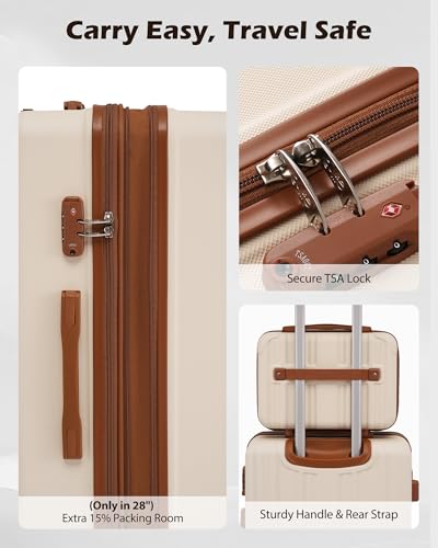 Luggage Set Lightweight and Durable Hardshell (5 Count)